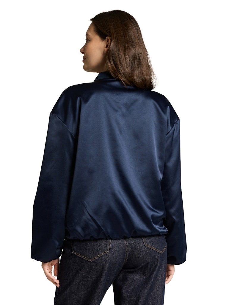 Satin Blouson Jacke mit Bomberkragen