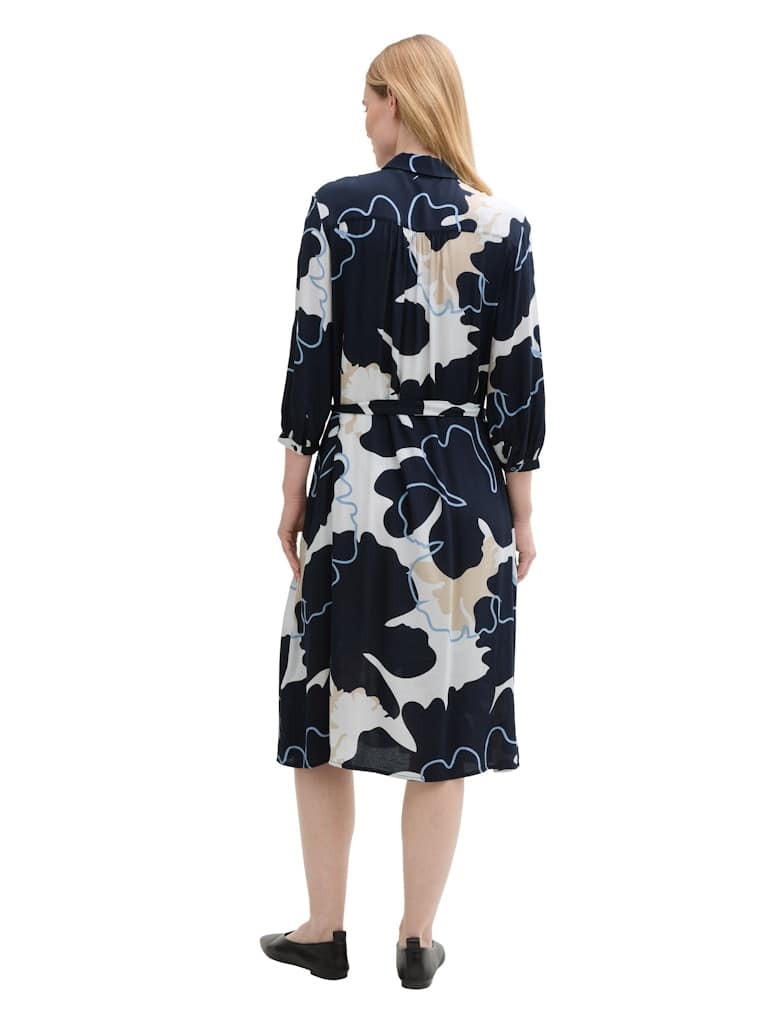 Midi-Blusenkleid mit Gürtel