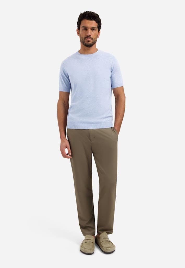 Pullover Short Sleeve Crew Neck Melange