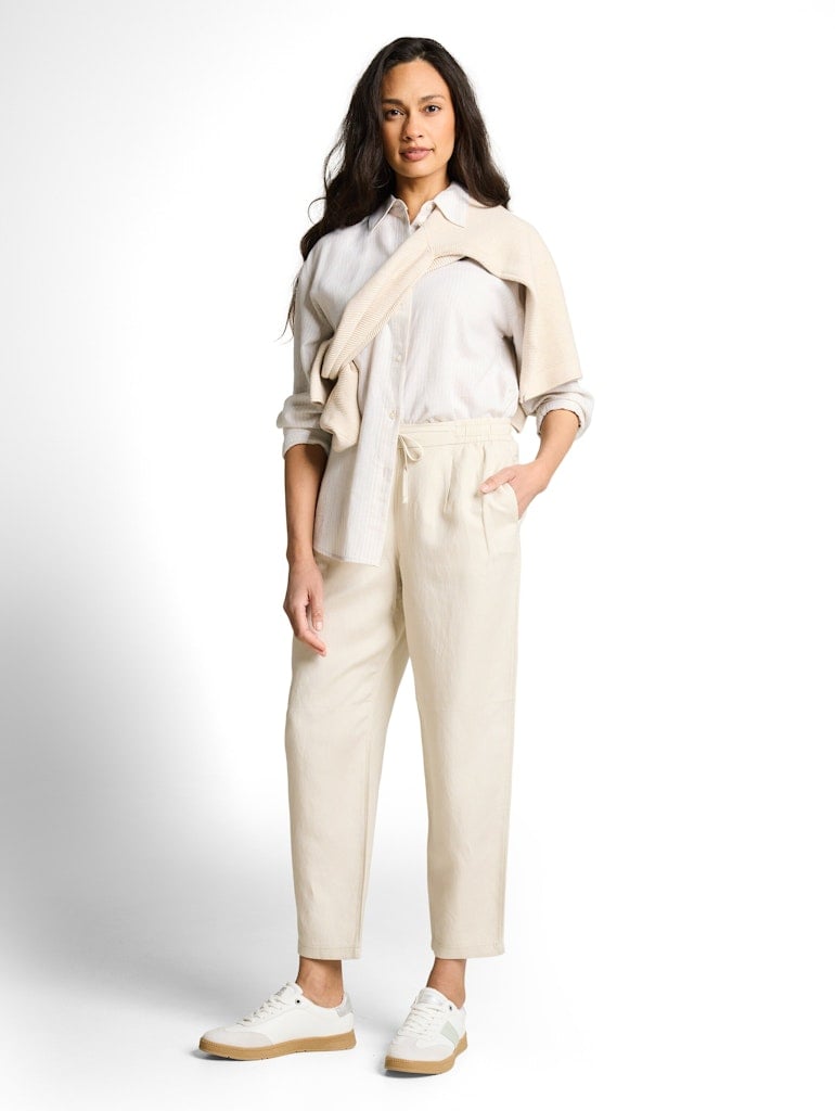 Oversize Hemdbluse mit Leinenanteil