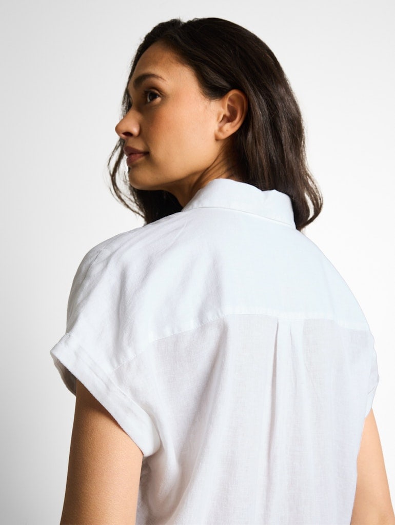 Loose Fit Bluse mit Leinenanteil