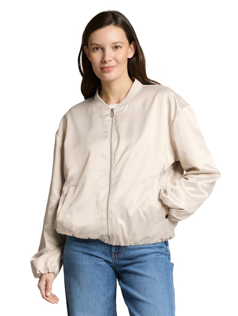 Satin Blouson Jacke mit Bomberkragen