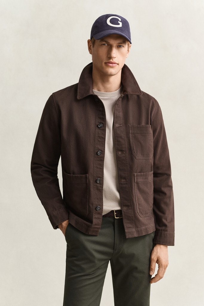 Hemdjacke aus gebürstetem Twill