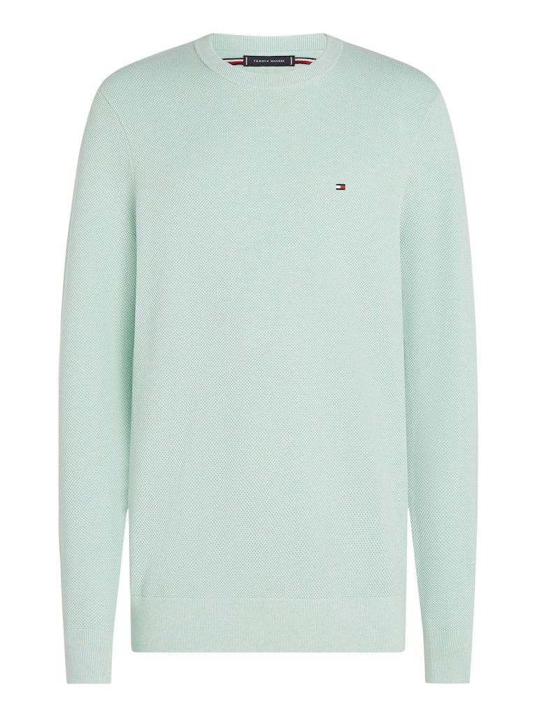 Flag Embroidery Textured Crew Neck Jumper