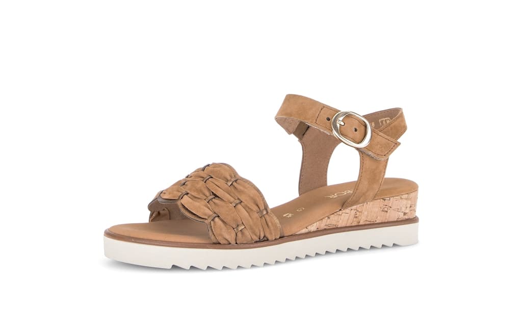 Riemchensandalen Materialmix Leder braun