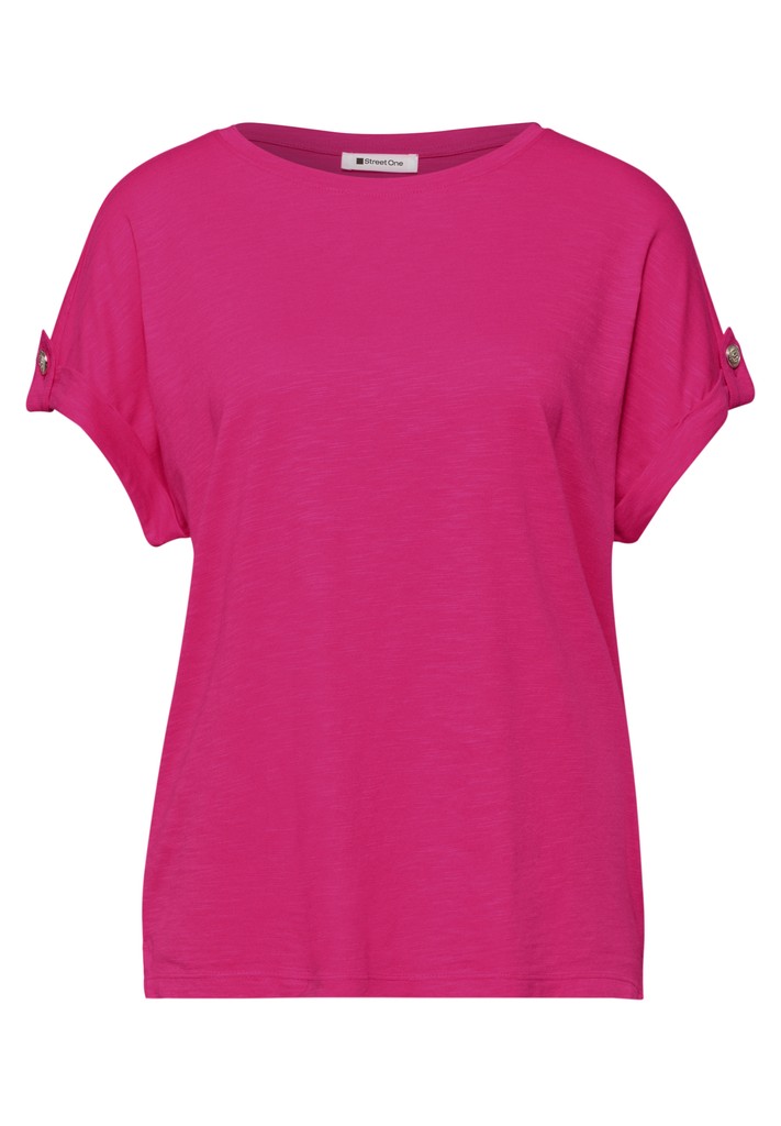 T-Shirt mit Rundhals und Knopfdetails