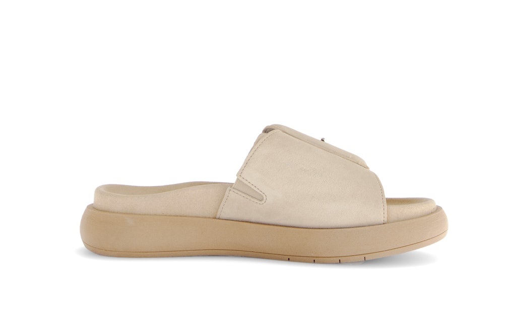 Pantoletten Rauleder beige