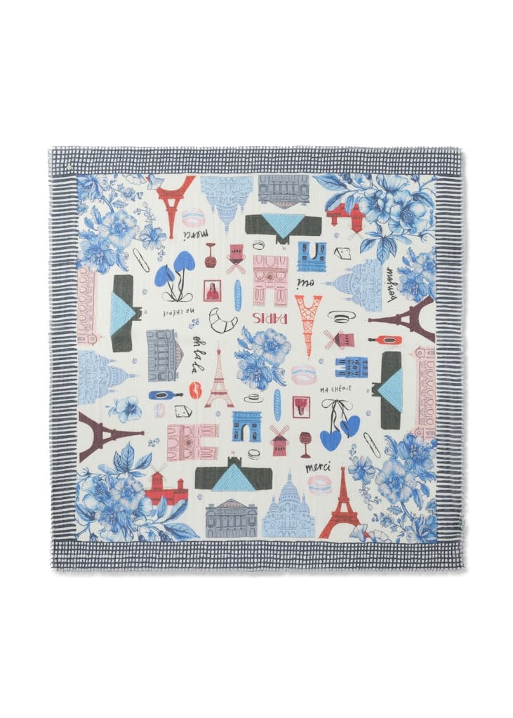Tuch aus leichter Baumwolle mit Paris-Motiven