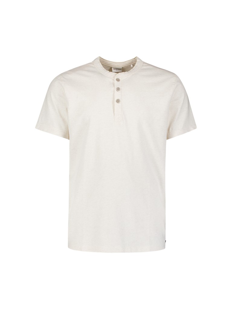 T-Shirt Granddad Half button Melange