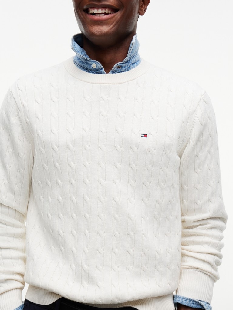 CLASSIC COTTON CABLE CREW NECK