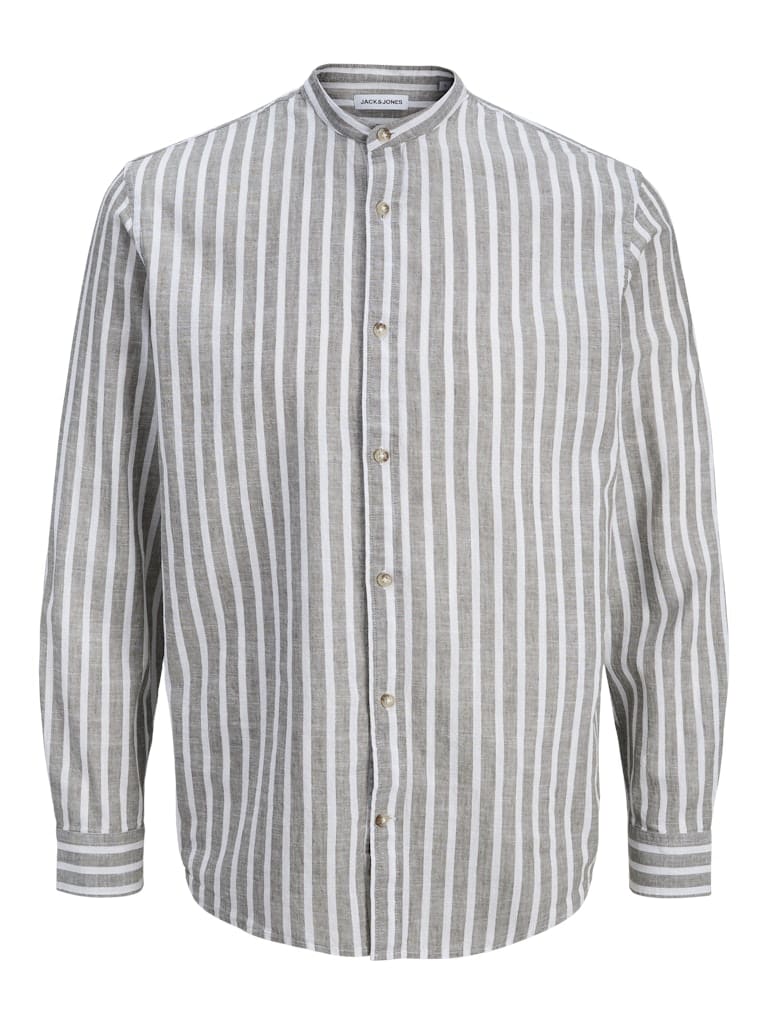 JJESUMMER LINEN BLEND BAND SHIRT L/S SN
