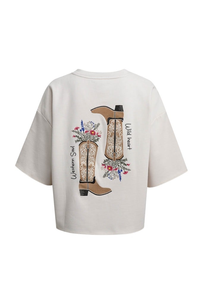 Boxy Cropped Sweatshirt Shortsleeves