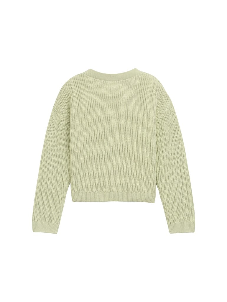 Cropped Cardigan mit V-Ausschnitt
