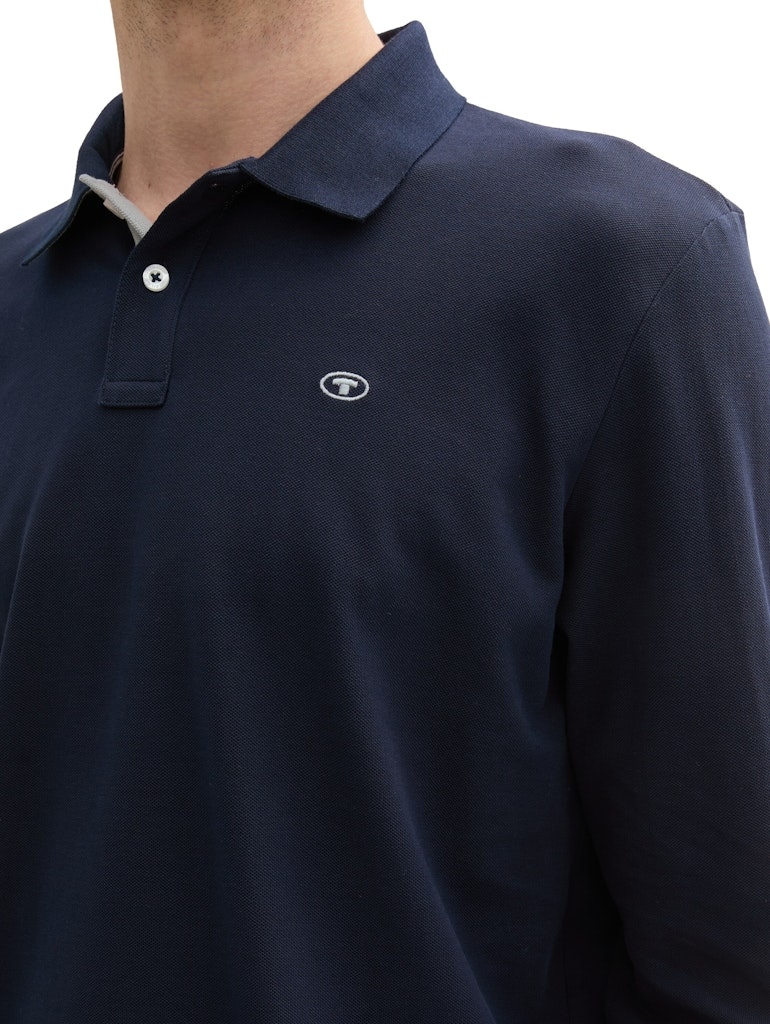 Langarm Piqué Poloshirt