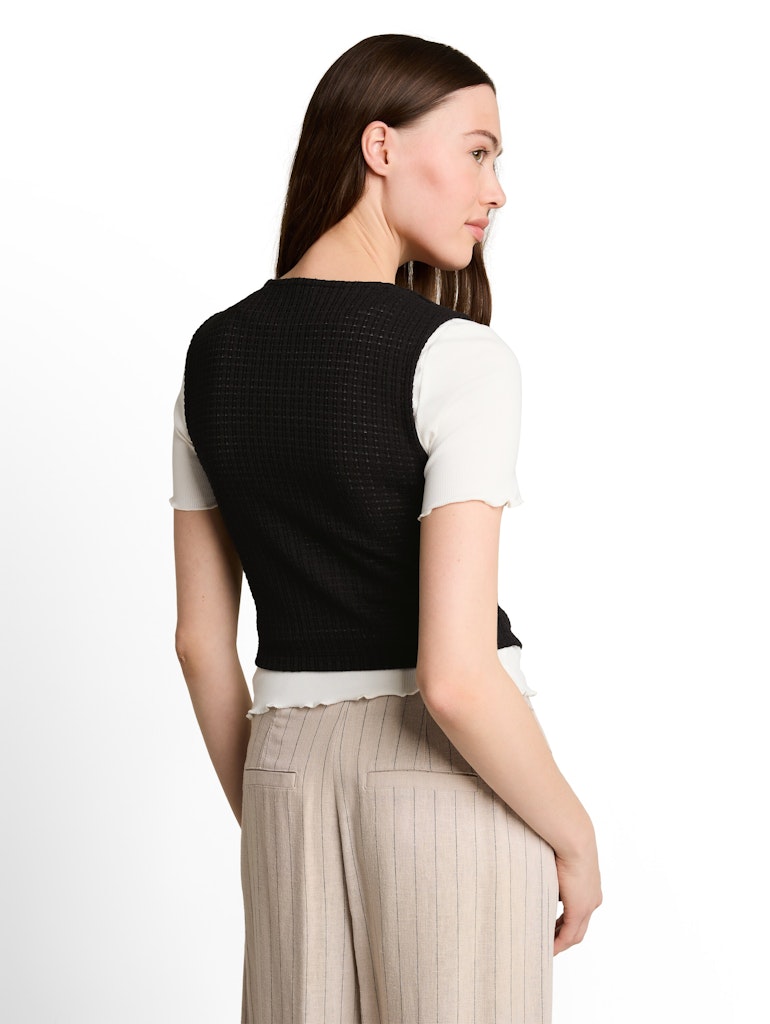 Fitted Jacquard Blazer-Weste