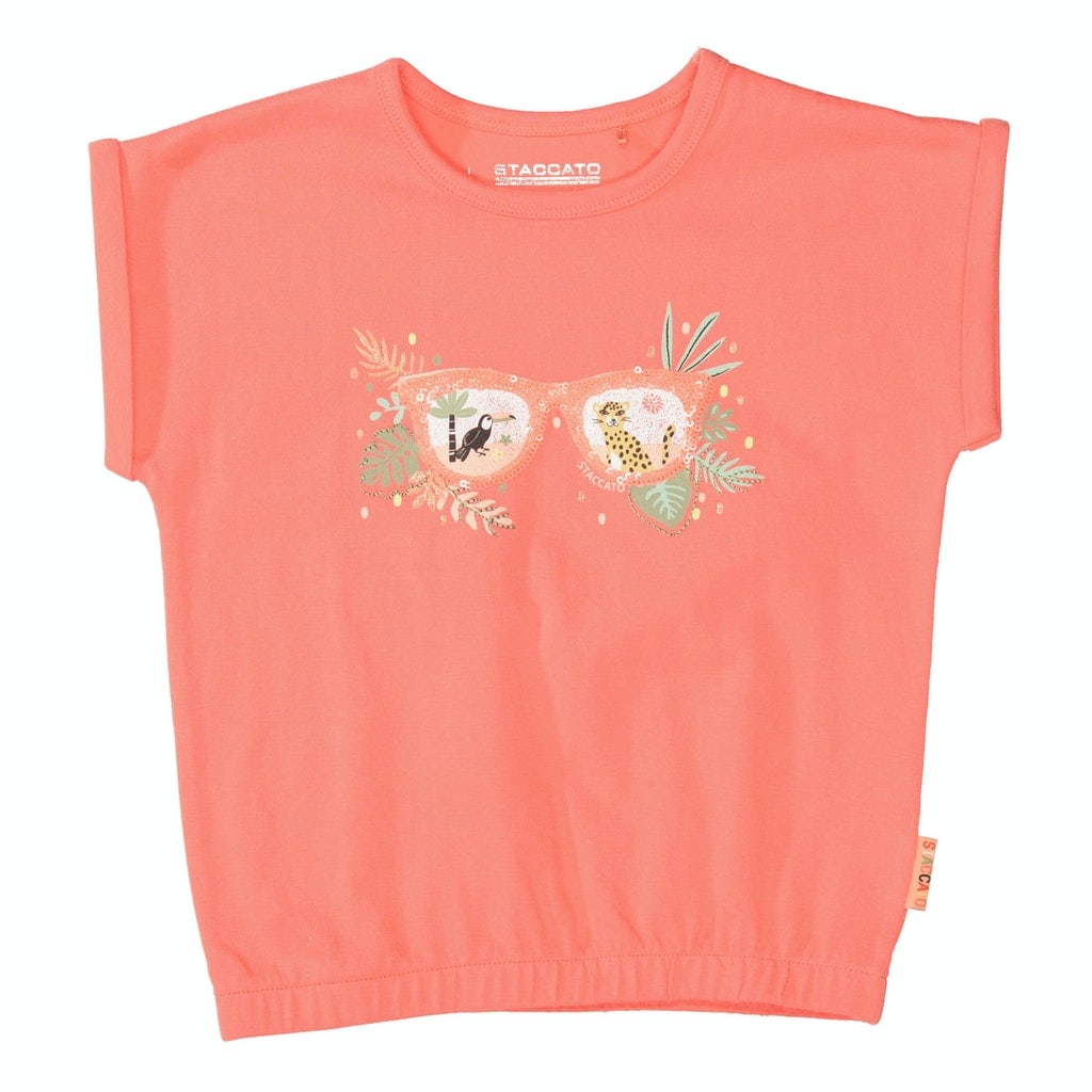 Boxy-Shirt mit Glitzer-Pailletten-Print