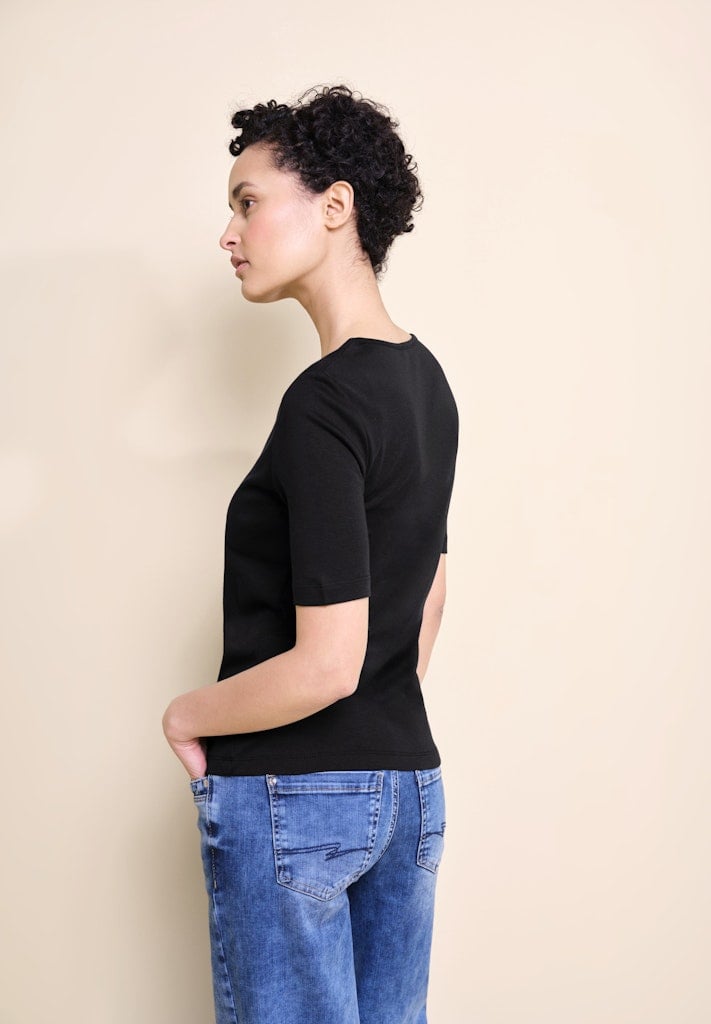 Basic T-Shirt mit blickdichter Front