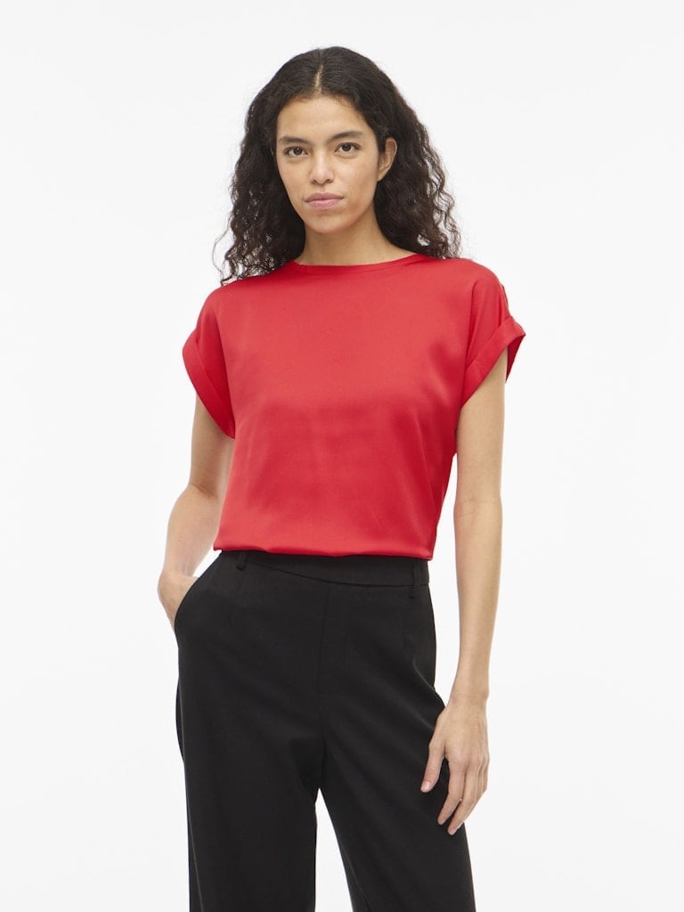 VIELLETTE S/S SATIN TOP - NOOS