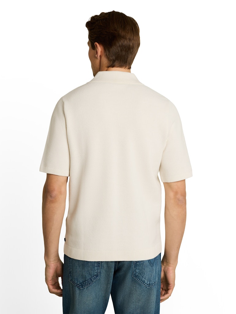 Piqué Strick-Poloshirt aus Baumwolle