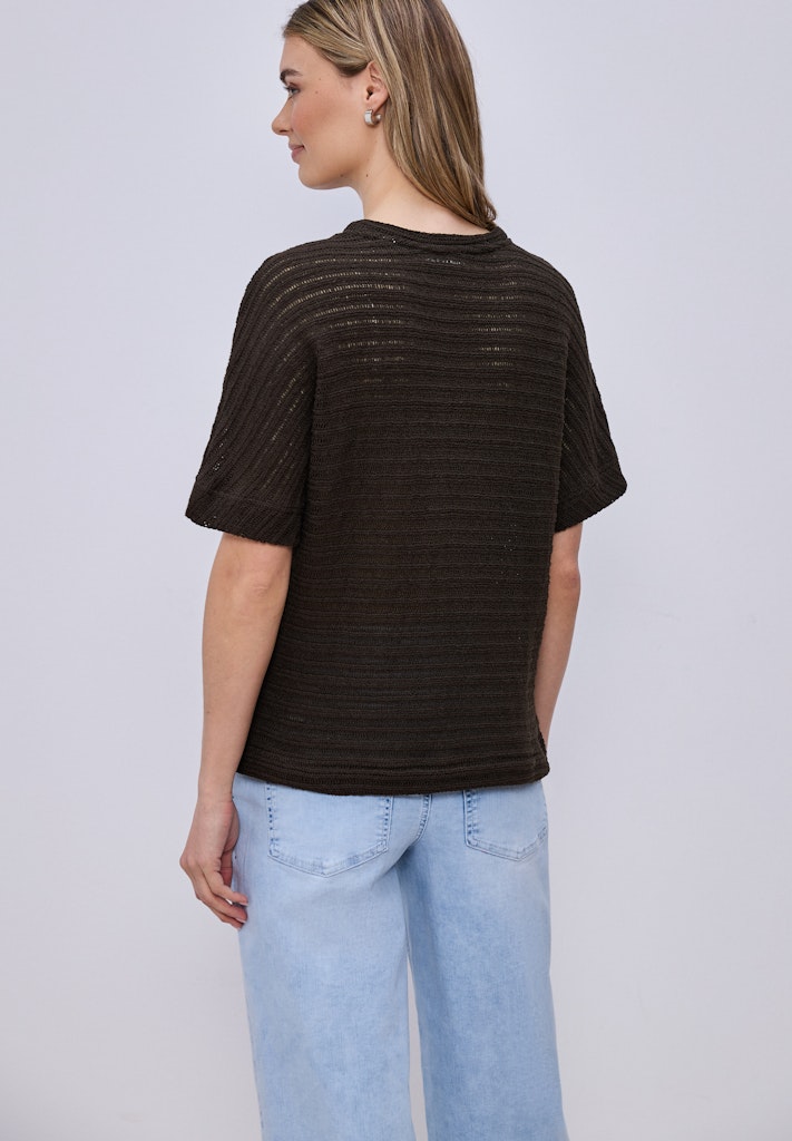 T-Shirt mit Rundhals und Struktur