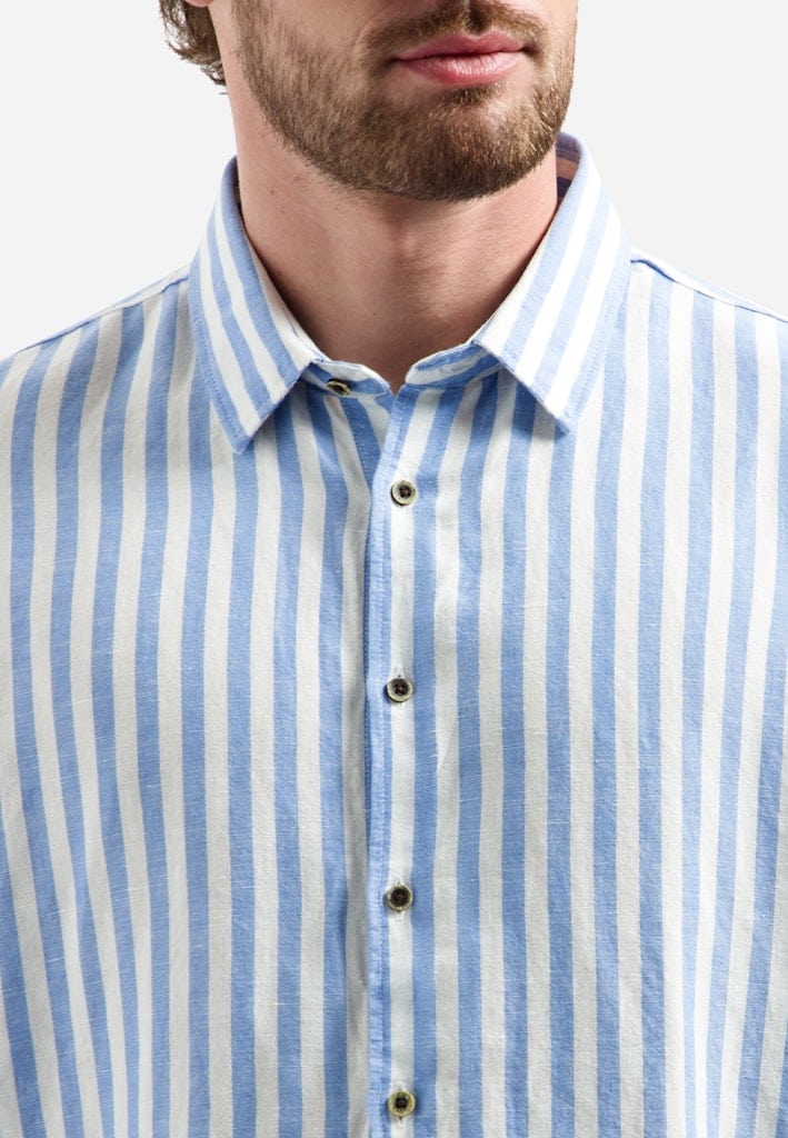 Shirt Vertical Big Stripe With Linen