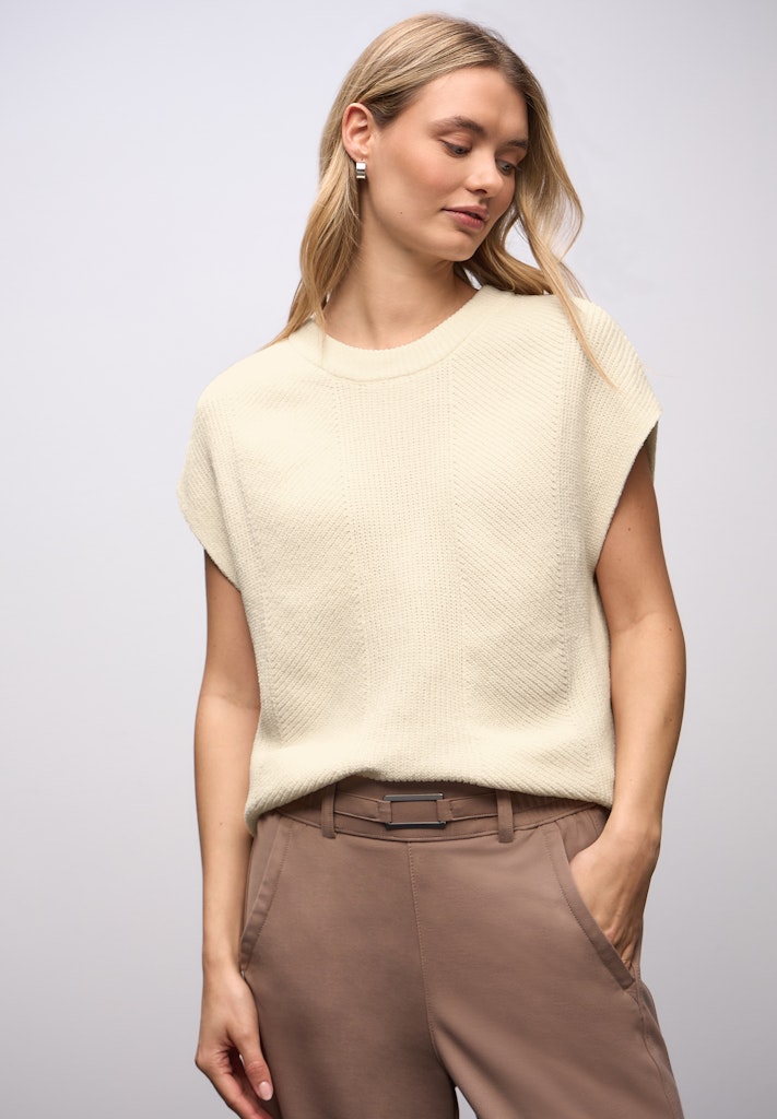 Ärmelloser Chenille Pullover