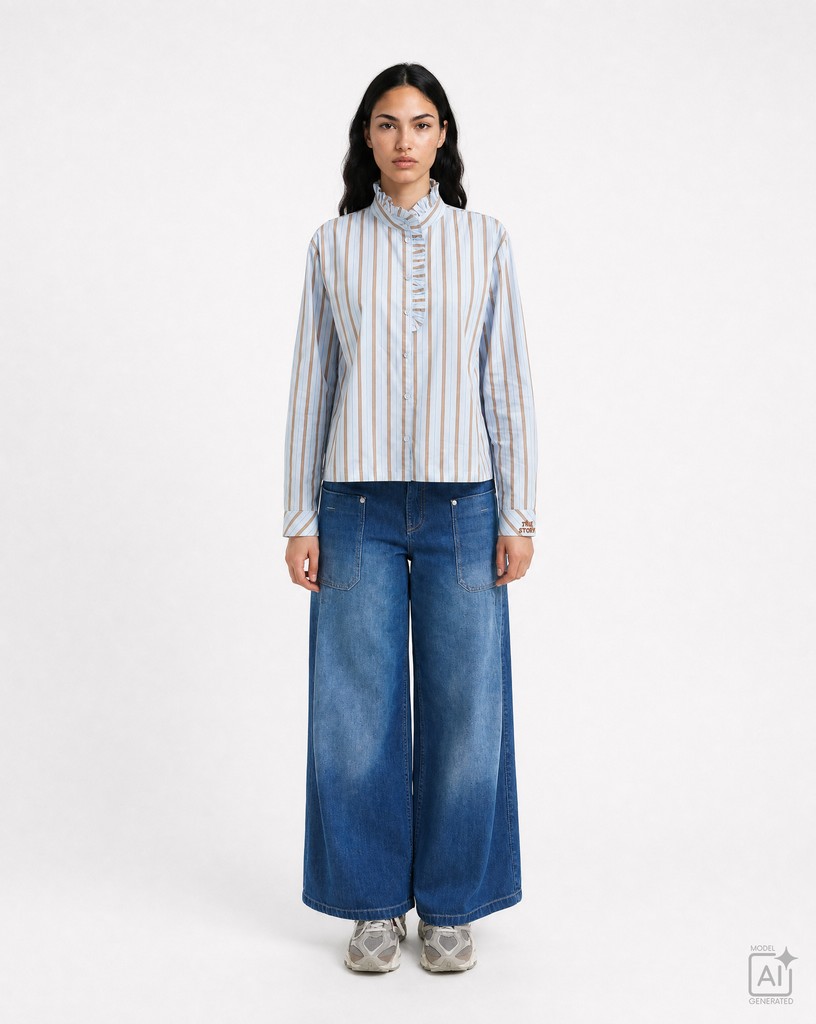 Striped Ruffle Blouse