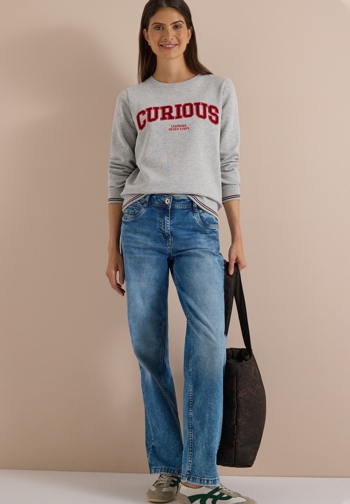 Sweatshirt mit Rundhals und Stickerei