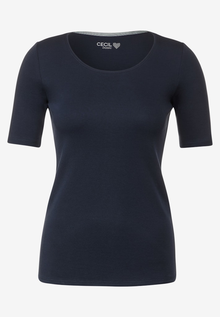 Basic T-Shirt mit Rundhals in Unifarbe