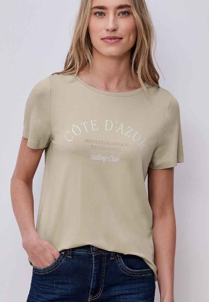 T-Shirt mit Rundhals und Wording