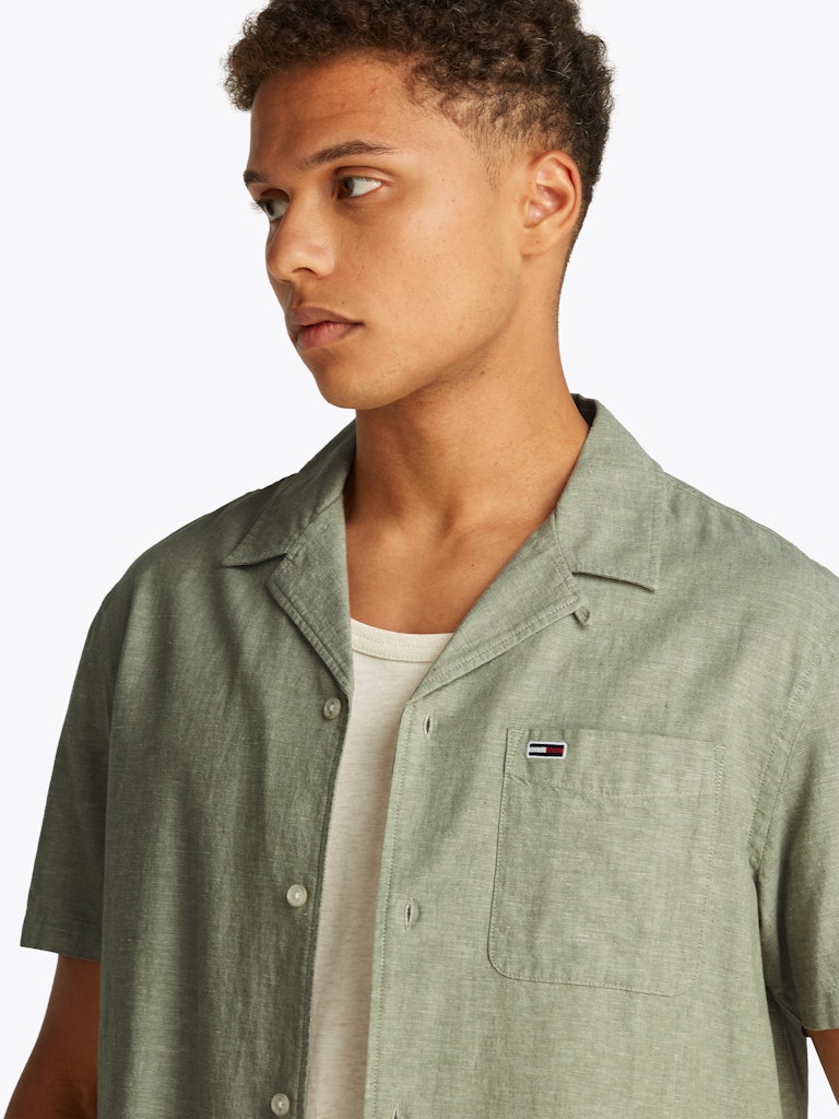 TJM LINEN BLEND CAMP SS EXT