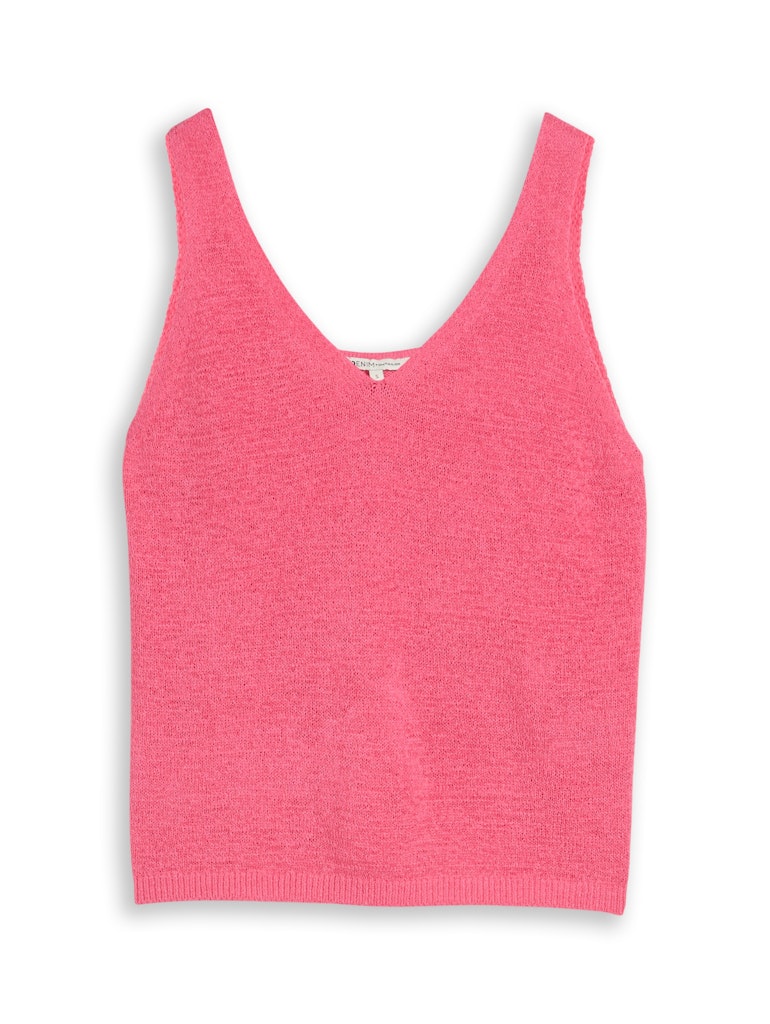 Relaxed Fit Stricktop mit V-Ausschnitt