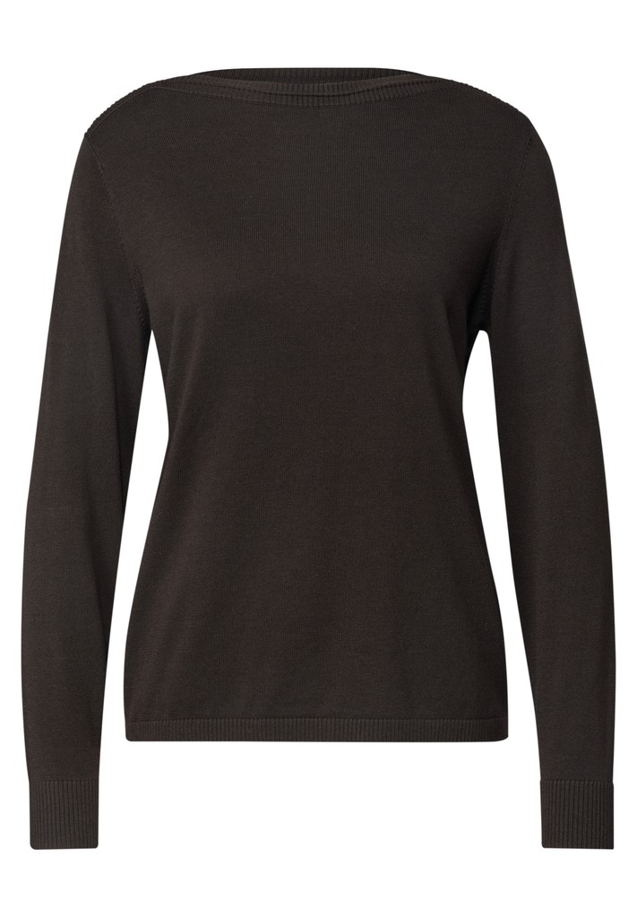 Basic Pullover mit U-Boot-Ausschnitt