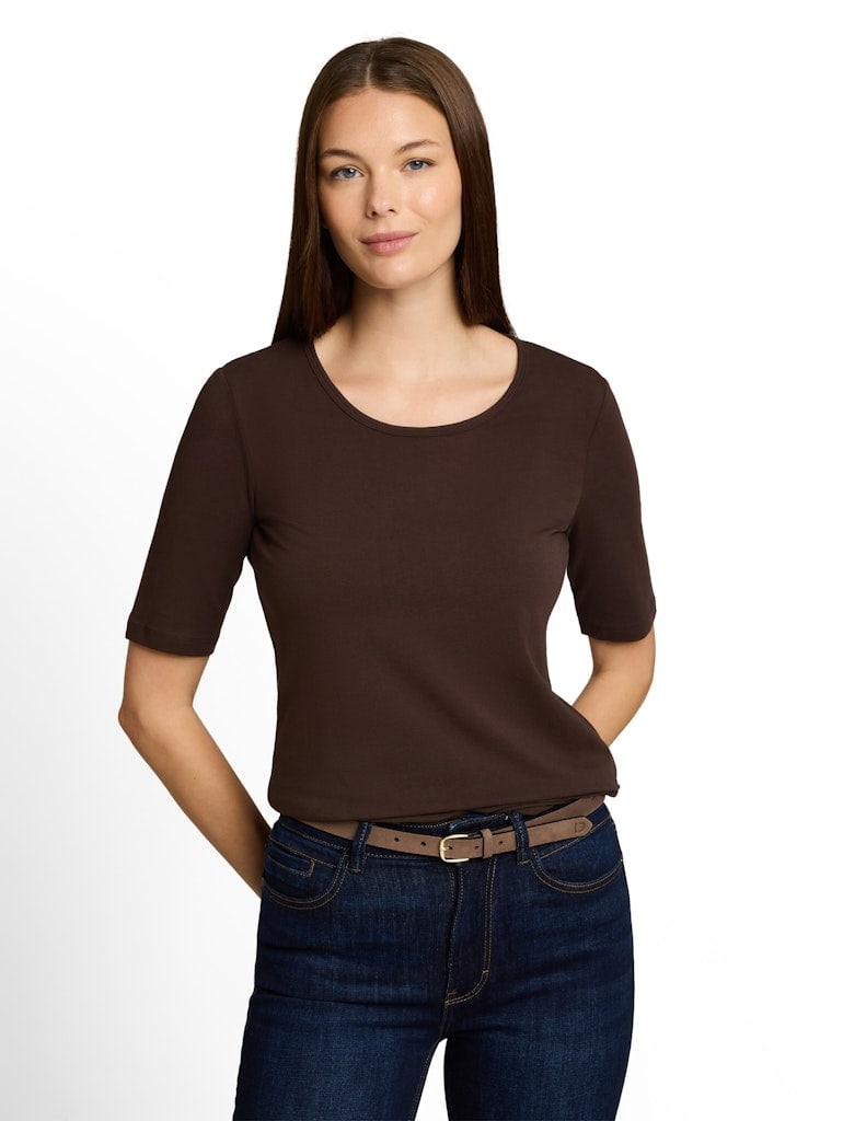 Basic T-Shirt mit Rundhalsausschnitt