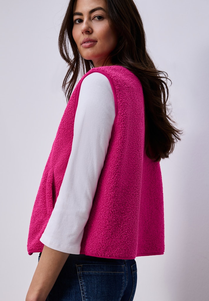 Weste mit V-Neck aus Teddy-Material