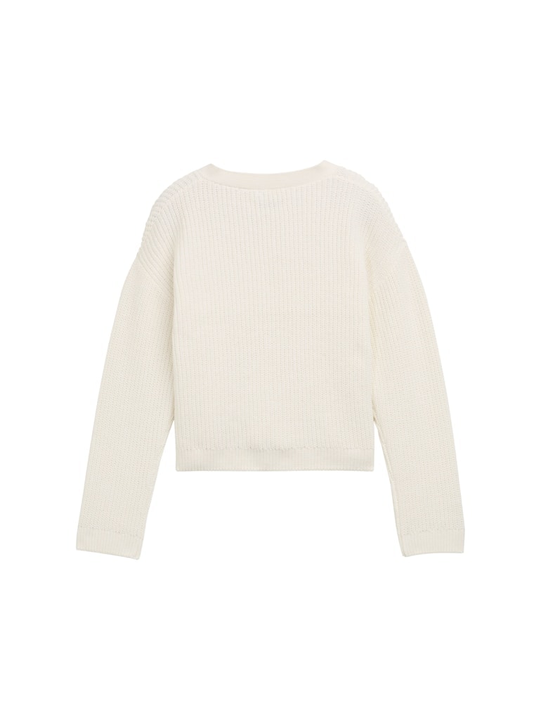 Cropped Cardigan mit V-Ausschnitt