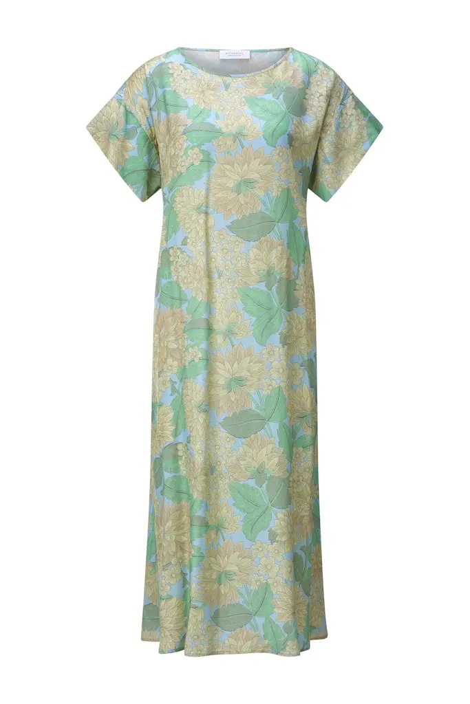 Printed midi dress with belt