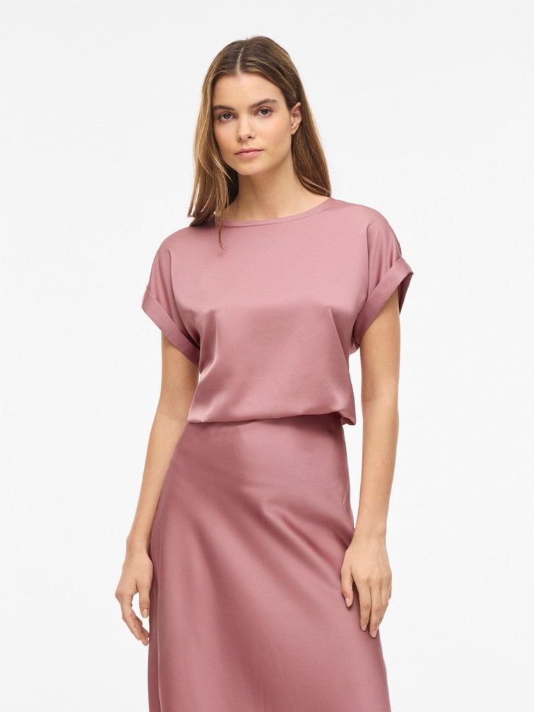 VIELLETTE S/S SATIN TOP - NOOS