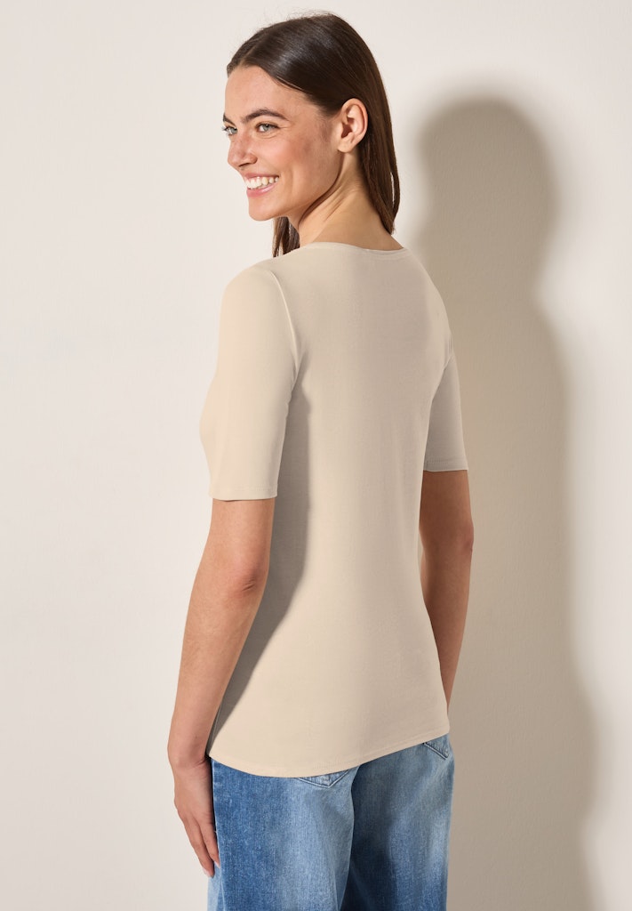 Basic T-Shirt mit Rundhals in Unifarbe