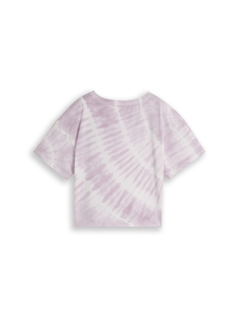 Cropped Batik T-Shirt mit Knoten-Detail