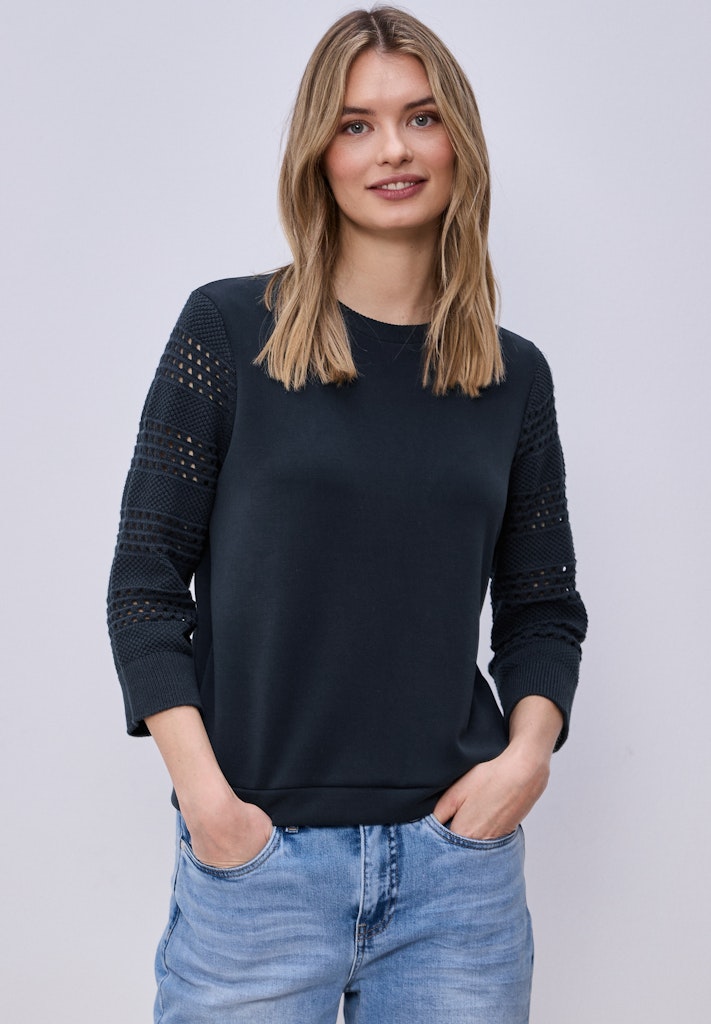 Shirt mit Lochmuster-Ärmeln