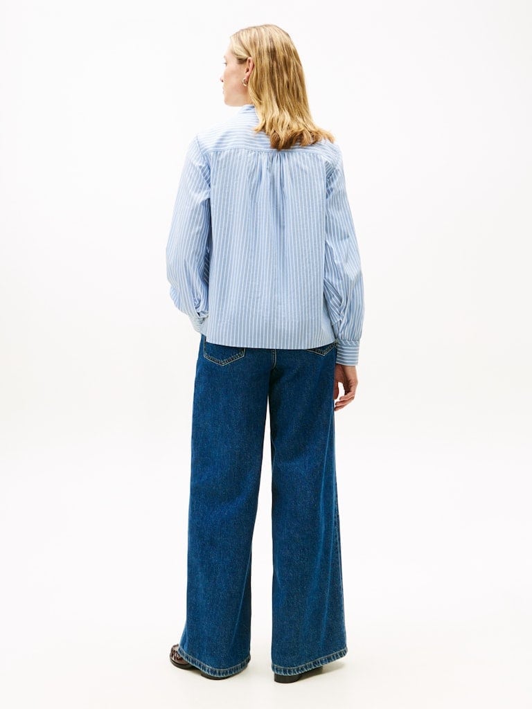 POPLIN V-NK BLOUSE