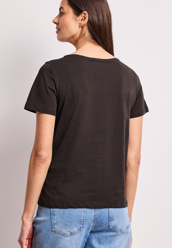 Basic T-Shirt mit Rundhals und Print