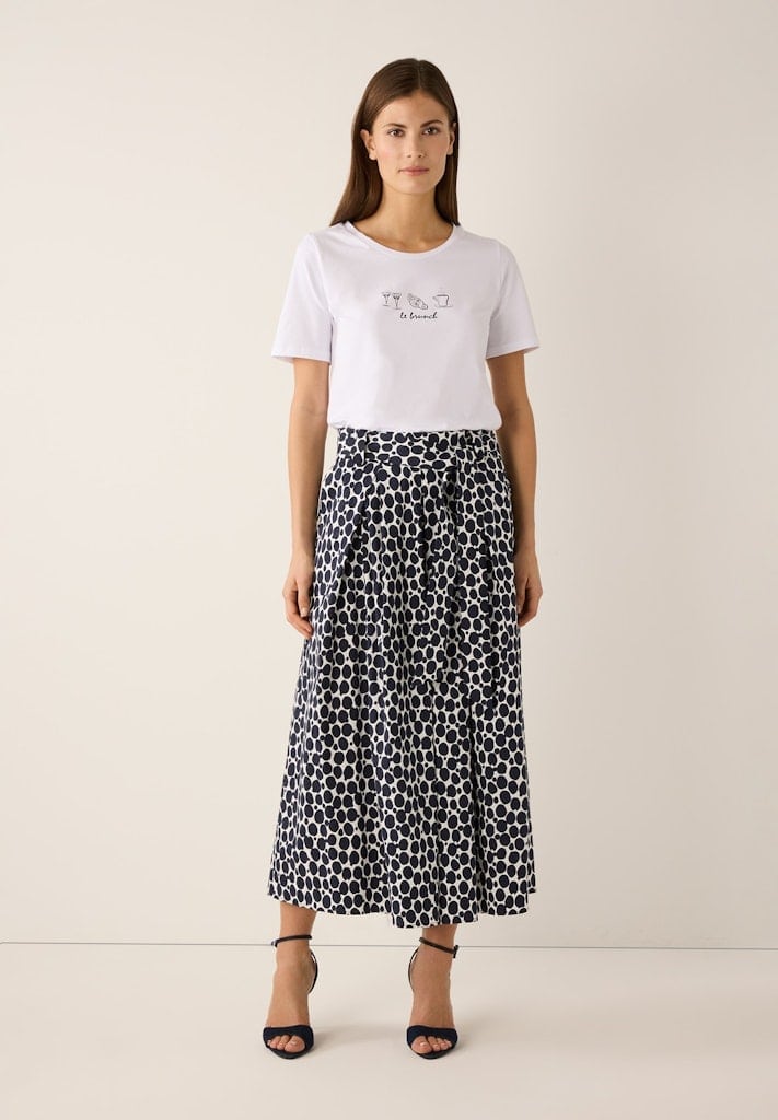 Baumwollrock mit Tupfenprint