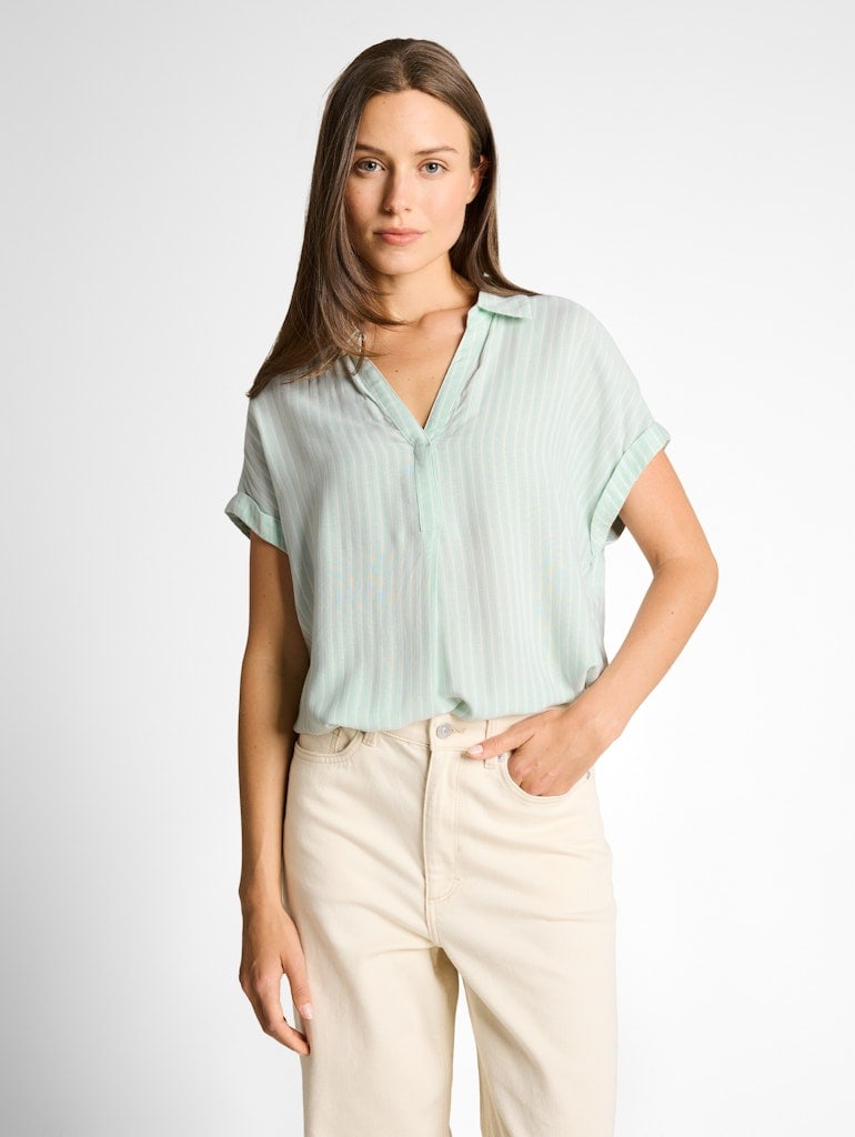 Loose Fit Bluse mit Streifenmuster