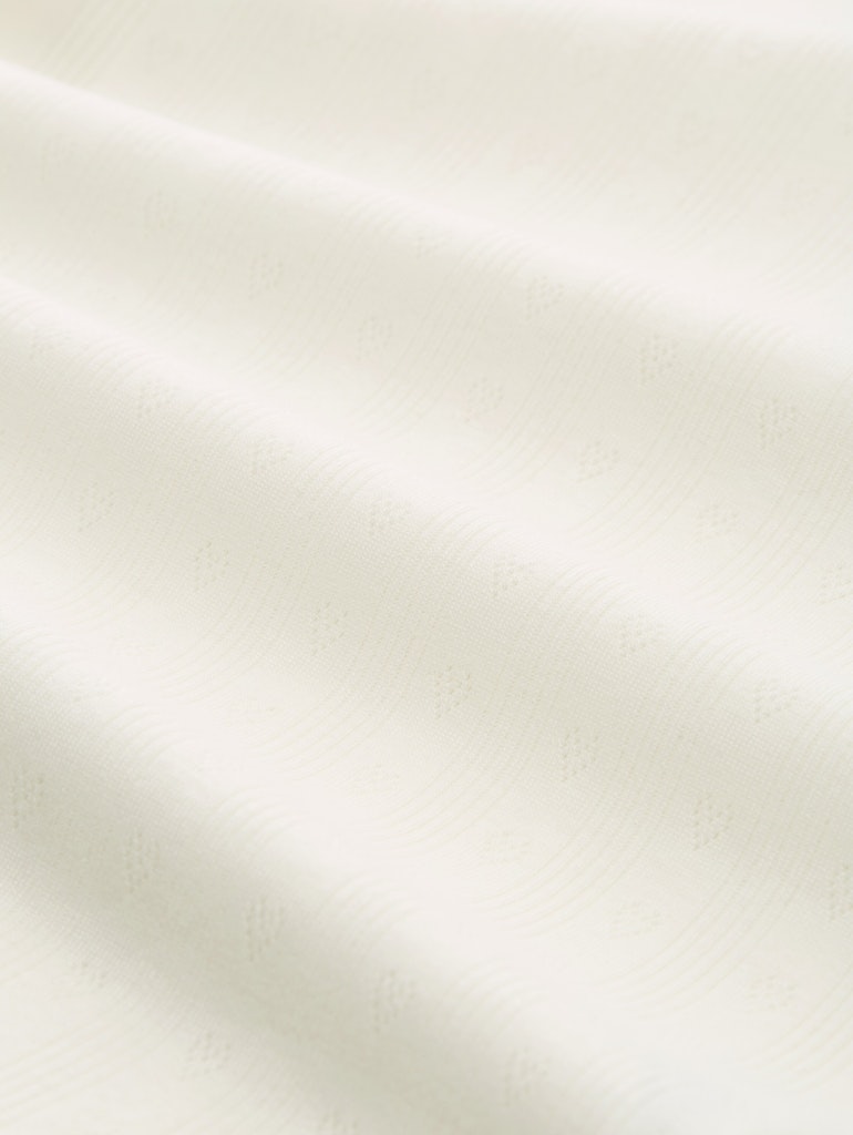 Pointelle Langarmshirt mit Deko-Knopfleiste