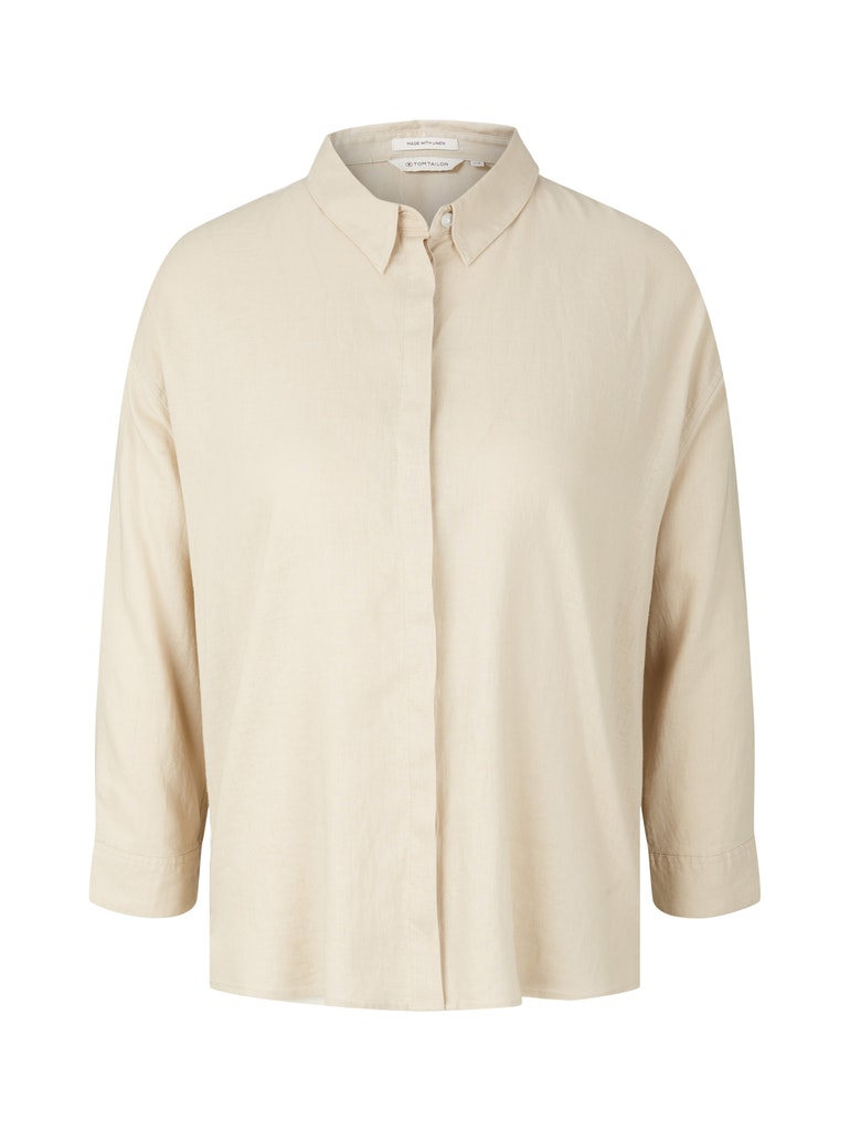 blouse linen mix solid