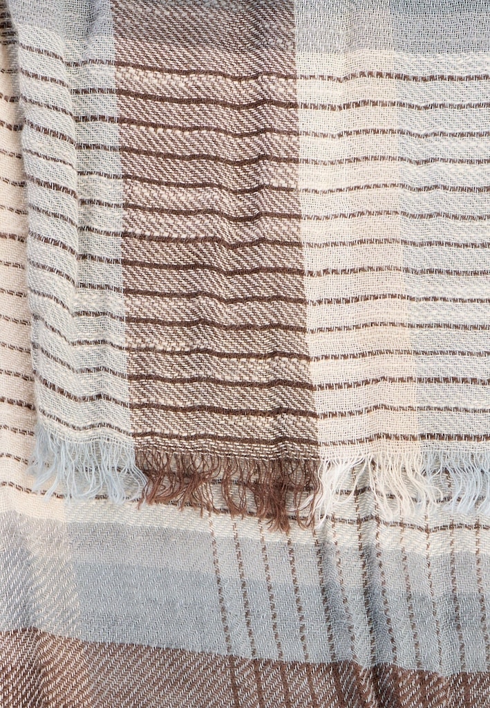 Multicolour Webschal aus Baumwoll-Twill