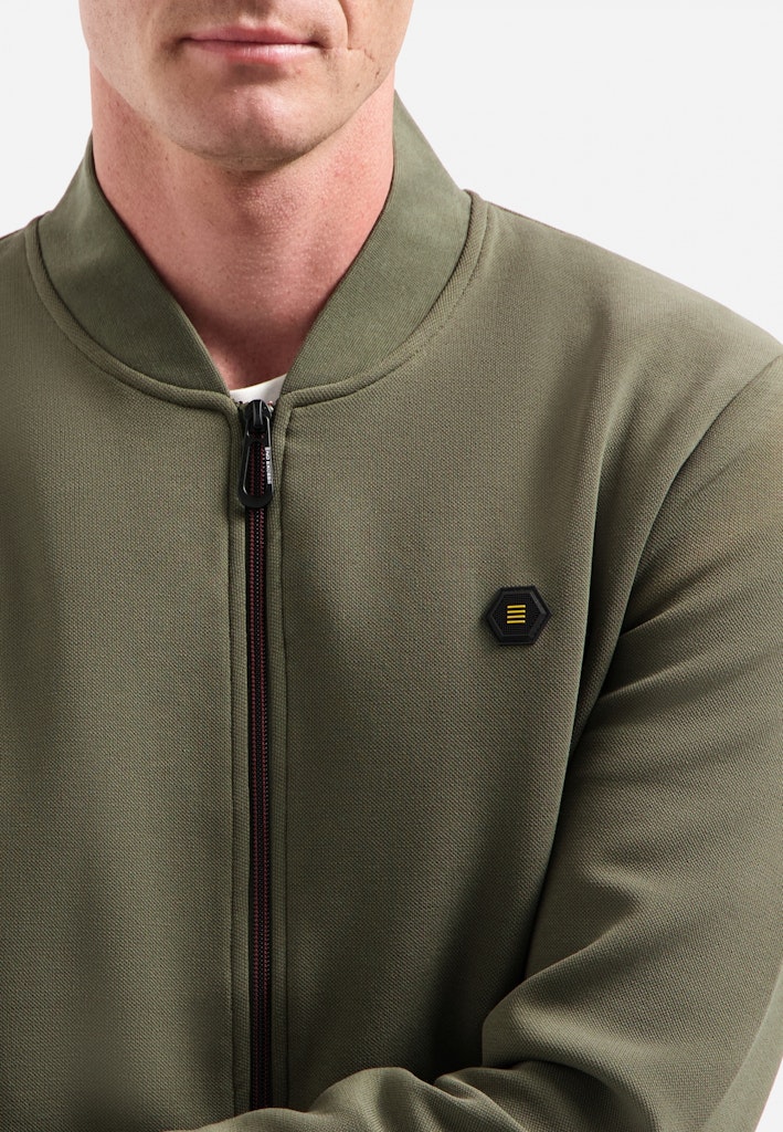 Sweater Full Zipper Pique Bomber