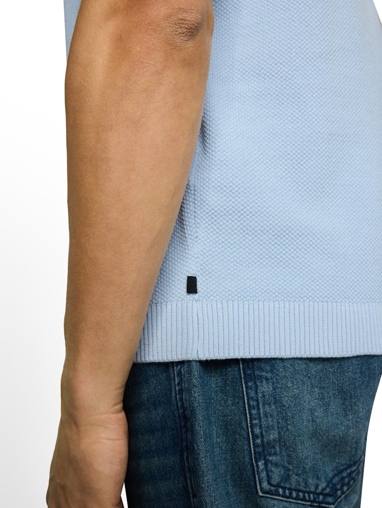 Piqué Strick-Poloshirt aus Baumwolle